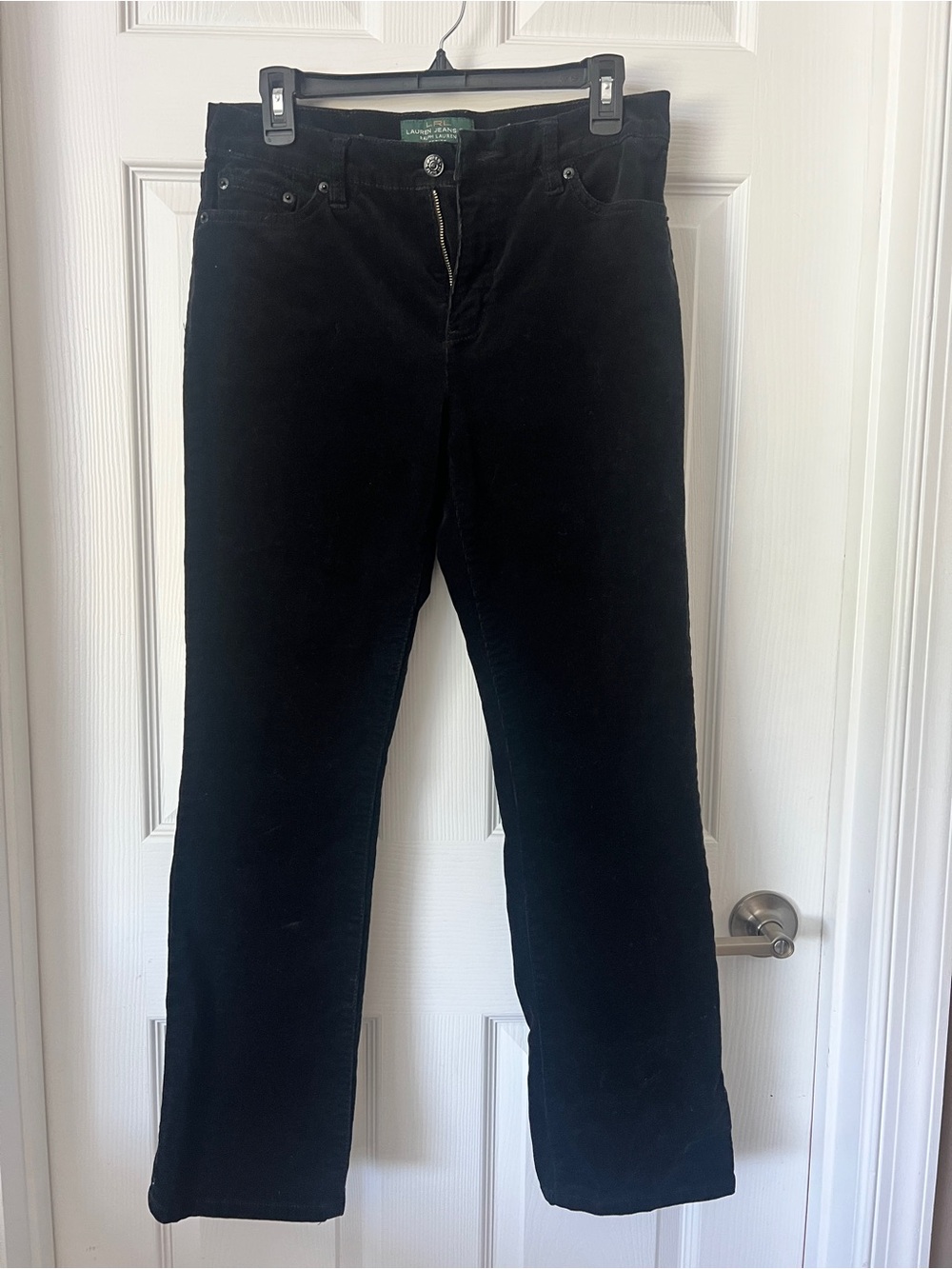 Ralph Lauren Black Straight Corduroy Jeans - Classic Five-Pocket